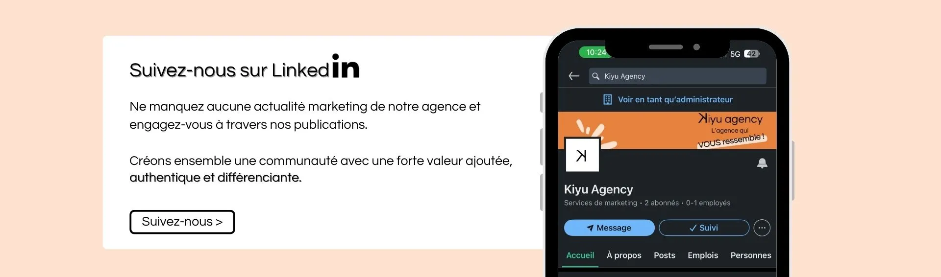 kiyu agency est présente sur linkedin
